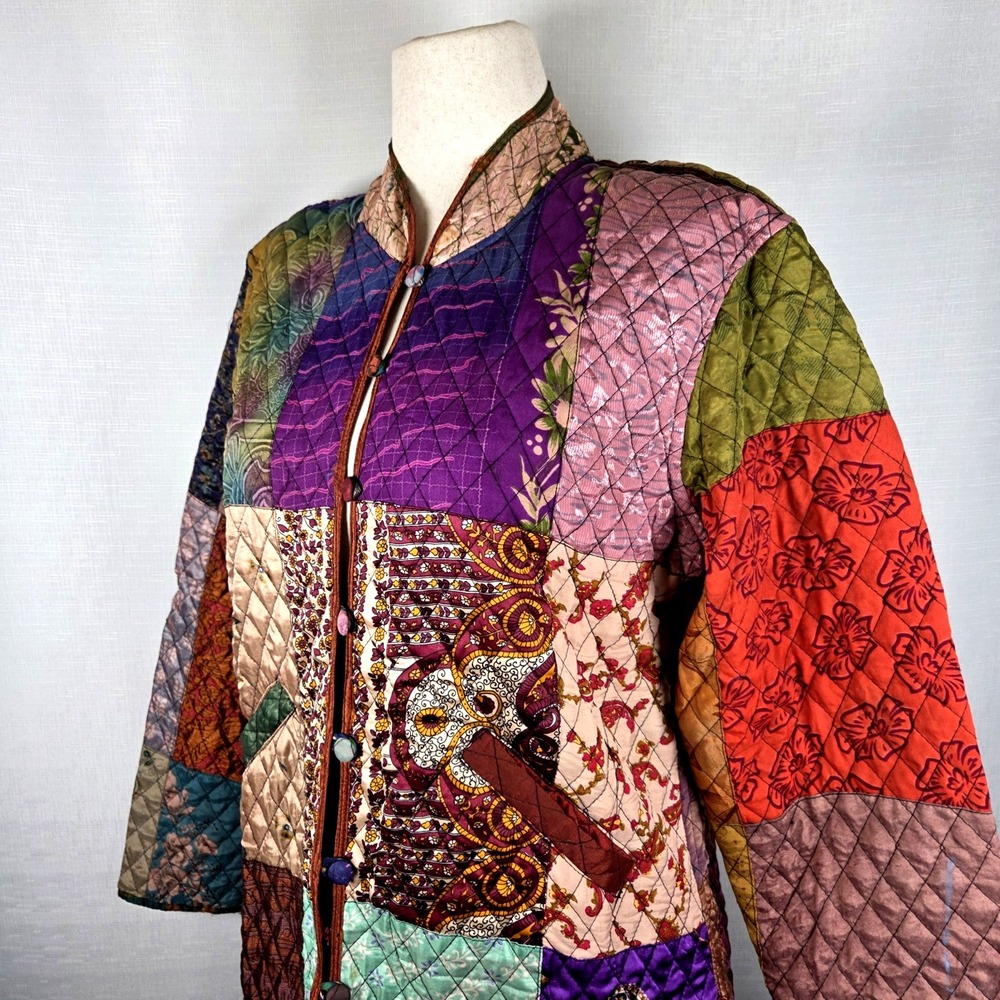Sacred Threads Patchwork Quilted Jacket Women's L… - image 2